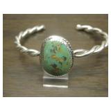 Sterling Silver  & Tyron NM Turq.  S.W. Bracelet