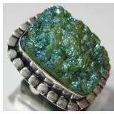 Titanium Druzy .925 SS Plated Ring – Size 8.5