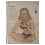 Vtg Al Moore Esquire Girl Magazine Page w/ Woman
