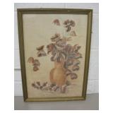 Framed Vtg Floral Watercolor - 14.5" x 20"
