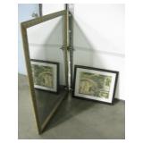 34" x 43" Framed Mirror & 22" x 18" Framed Print