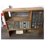 Wood Shelf Unit Loaded w/ 3 Organizers w/ Hardware