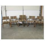5 Vtg SW Pattern Padded Wood Chairs - 1 Desk Chair