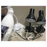 Lot Of 3 Table / Desk Lamps - All Work