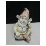 Carved Wood Garden Gnome - 11" Tall