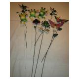 9 Yard / Garden Decor Stakes - Frogs, Birds & Bugs