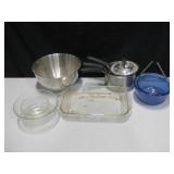 Sauce Pans & Glass / Stainless Steel Mixing Bowls