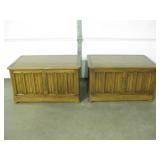 2 Vtg Wood End Tables - Marked Heritage