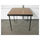 Vtg Wood Sewing Machine Table w/ Metal Legs