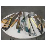 Crate Of Saws, Plant Clippers & More