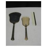 Vtg Vanity Mirror, Brush & Comb