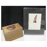 NW Coast Whale Print & Salmon Decorated Wood Box