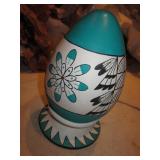 8" Isleta Pueblo Egg Pottery Signed