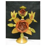 Vintage Bertha Art Gallery Tin Rose Candle Holder