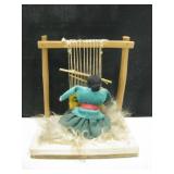 Handmade Vintage Navajo Weaver Doll w/ Loom