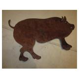 Cut Steel 17" Metal Pork Pig Yard Art