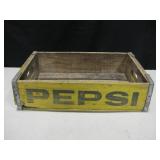 Vintage Yellow Wood Pepsi Crate
