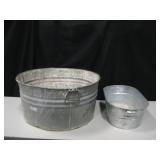 2 Galvanized Tubs - 22" & 10" x 20"