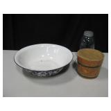 Graniteware Bowl, Berry Bucket & Old Canning Jar