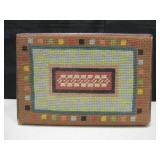 Antique Needlepoint Foot Stool 13" x 10"