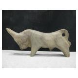 Vintage Hand Carved Sand  Stone Bull
