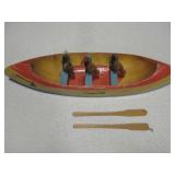Vintage Souvenir Native Americans In Canoe