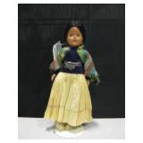 Vintage Navajo Girl Doll In Broomstick Skirt