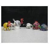 Lot of 6 Mexican Small Bobblehead Animal Figures