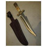 12" Ornate Knife / Sheath Marked Surgical Steel