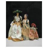 Lot Of 3 Vintage Mexican China Dolls tallest Is13"
