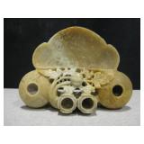 Vintage Asian Carved JAde Inkwell