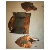 12"  Hammered Copper Mexican Sconce / Mirror set
