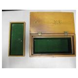 Vtg Lidded Wood Box w/ Tray - 11" x 5.5" x 5"