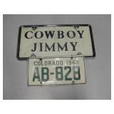 1963 Colorado Motorcycle Plate And Cowboy Plate