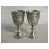 2 Silver Plated Goblets - 5" Tall