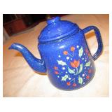 6" Blue enamelware Teapot