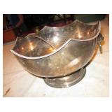 Vintage 12" Silver On Copper Punch Bowl Set