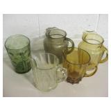 5 Vtg Glass Pitchers - Circa 1970
