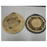 2 Vintage Woven Hopi Coasters