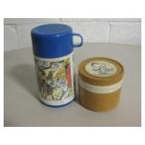 2 Vtg Plastic Thermoses - Captain Planet & Snoopy