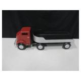 Vtg Style Truck & Trailer w/ Rolling Wheels 17"