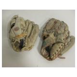 2 Vintage Baseball Gloves - Rawlings & Hollander