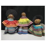 Lot of 3 Vintage Seminole Dolls