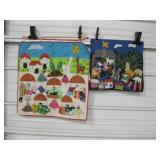 Lot of 2 Vintage Peruvian Arpillera Textiles