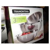 New 3 Pc Tramontina Stainless Bowls