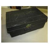 Vintage Black Metal Storage Box