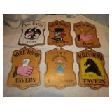 6 Handpainted Tavern Signs