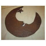 Cut Steel 14" Metal Moon Yard Art