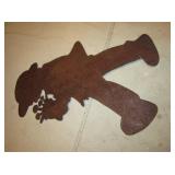 Cut Steel 21" Metal Child with Flowers Yard Art