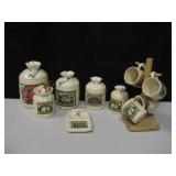 Kitchen Canister Set w/ Matching Cups & Tree